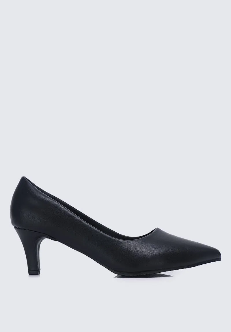 Alvina Widefit Comfy Heels In Black