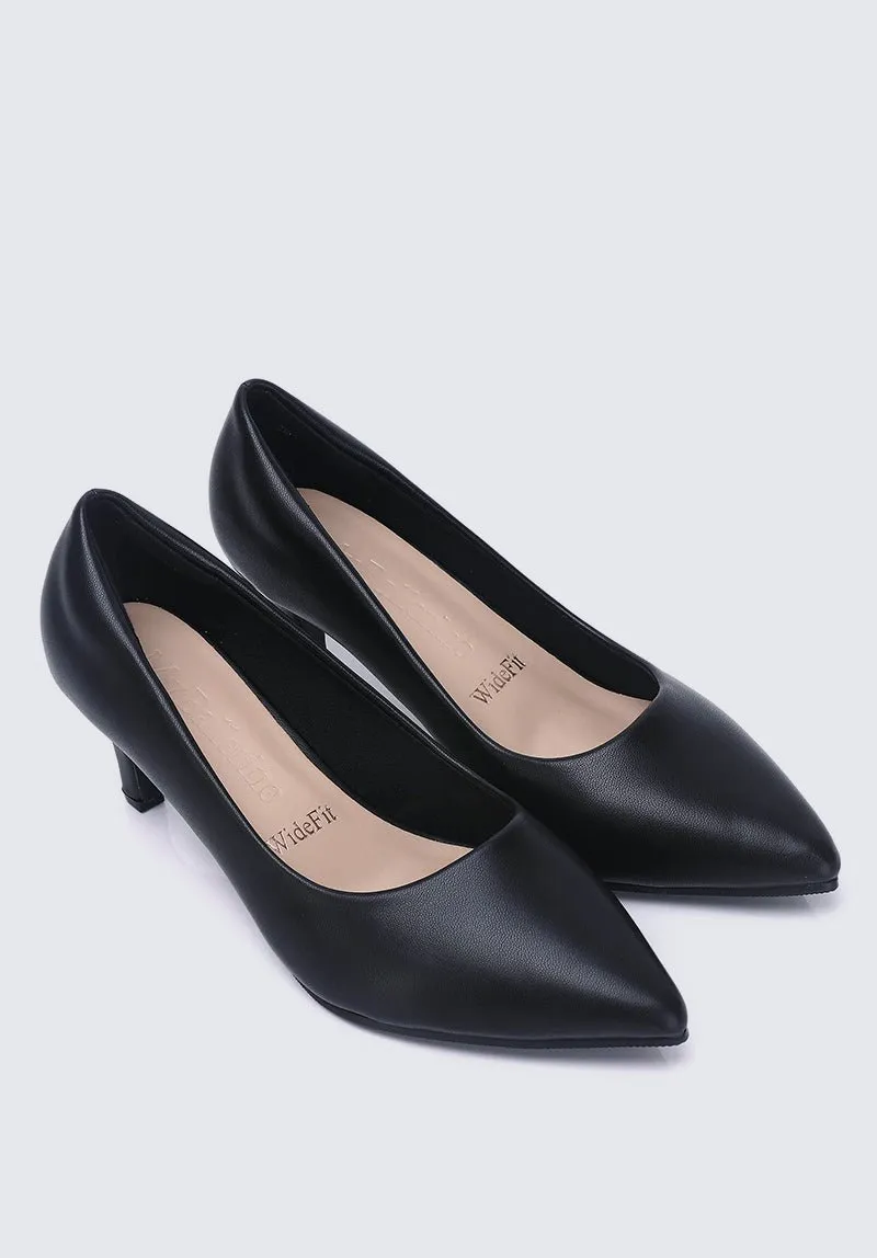 Alvina Widefit Comfy Heels In Black