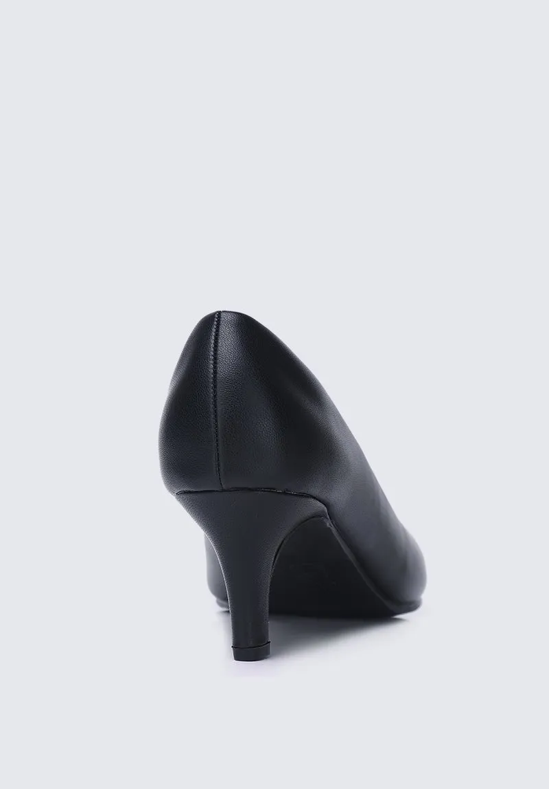 Alvina Widefit Comfy Heels In Black