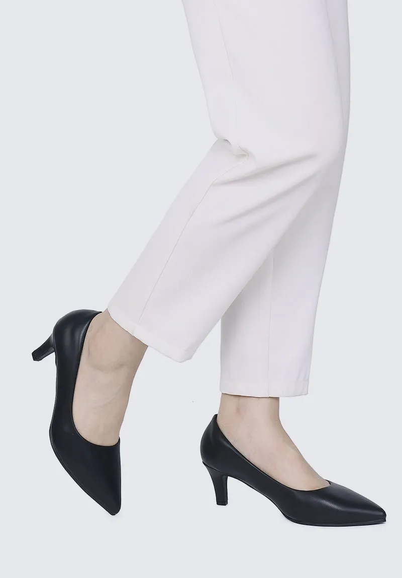 Alvina Widefit Comfy Heels In Black
