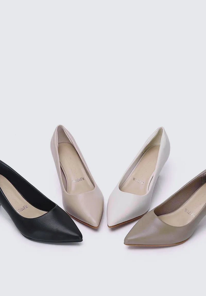 Alvina Widefit Comfy Heels In Black