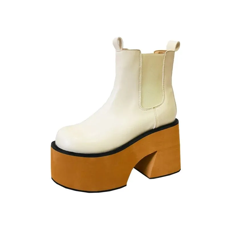 Bold Minimalist Platform Chelsea Boots with Chunky Heel