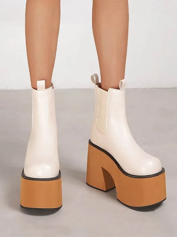 Bold Minimalist Platform Chelsea Boots with Chunky Heel