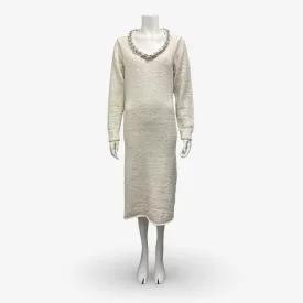 Bottega Veneta Pre-fall 2020 Ecru Sweater Dress With a Chain Detail
