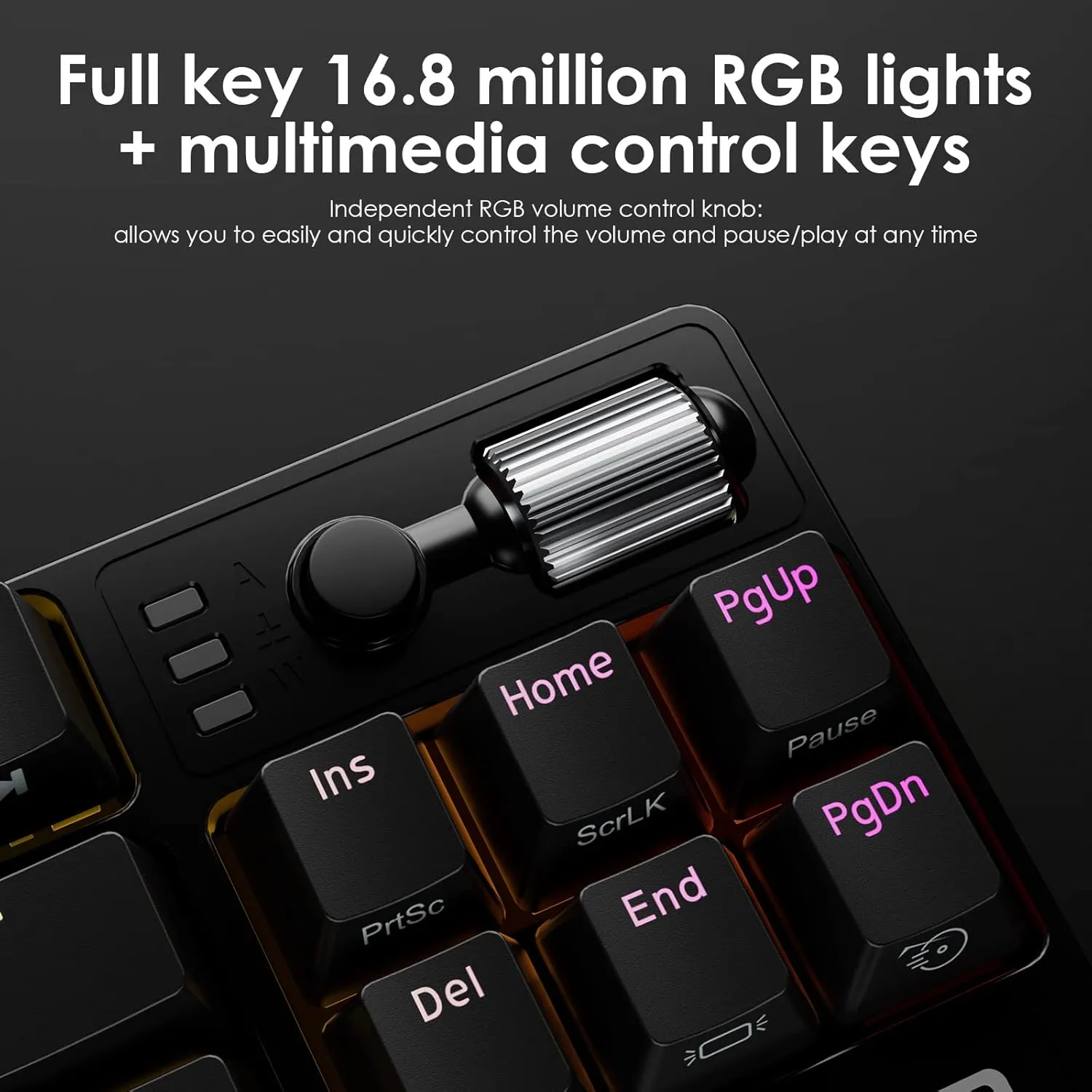 DURGOD TGK 300 Mechanical Gaming Keyboard for Windows Mac PC Laptop Tablet, 84 Keys Wired Keyboard with Red Linear Switch, RGB Backlit and Volume Wheel, Hot Swappable, Durable PBT Keycap