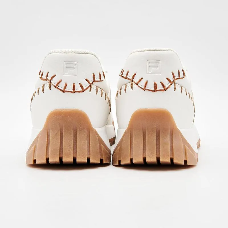 FILA Allesandra Big Stitch Sneaker - White/ Beige