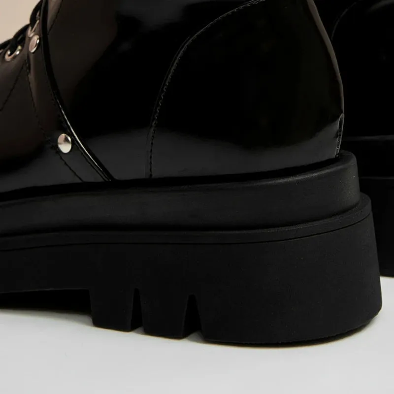 Funki Buys | Boots | Women's Large Buckle KneeHigh Goth Boot