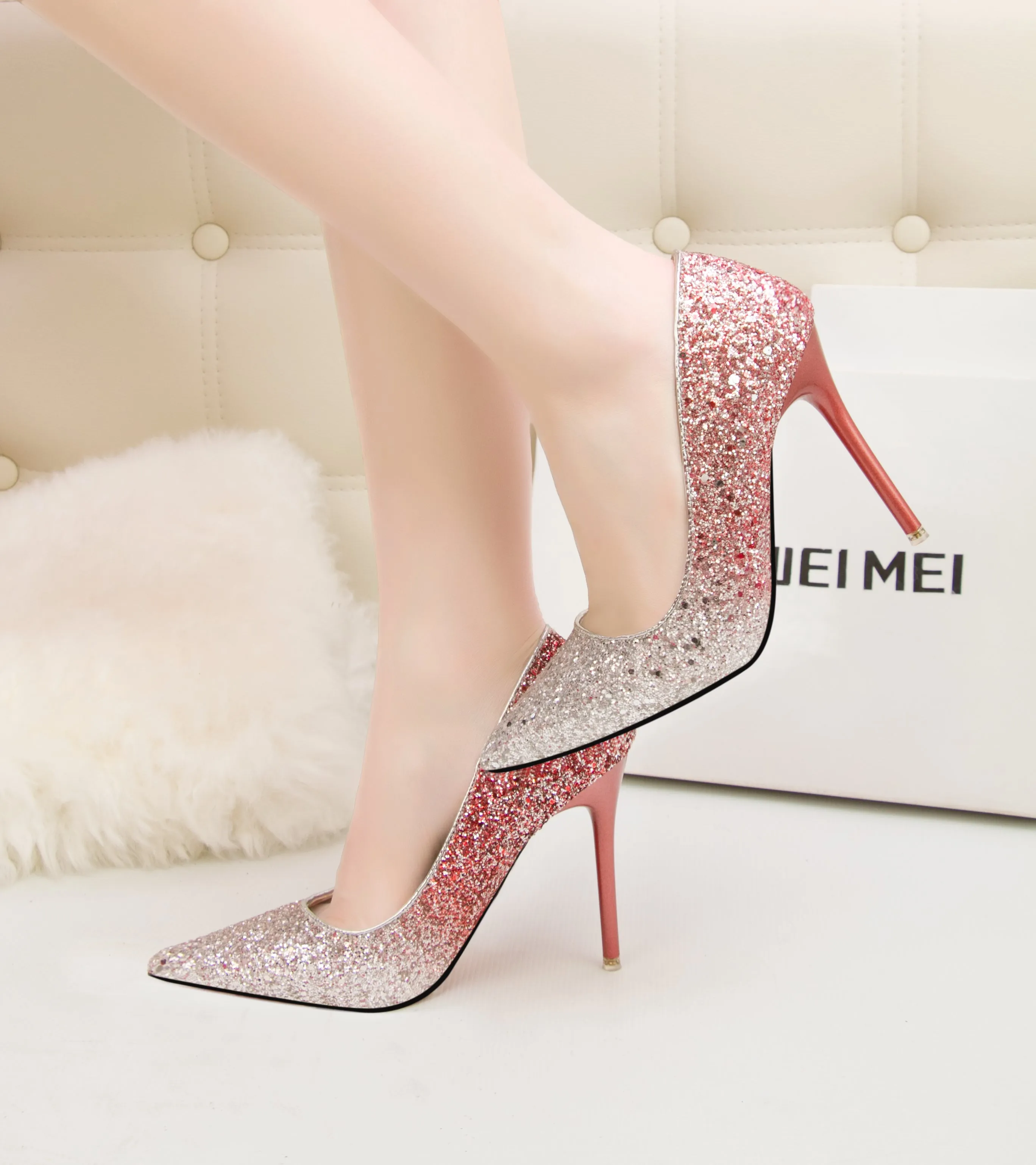 Hosta Sequins Stiletto Pumps
