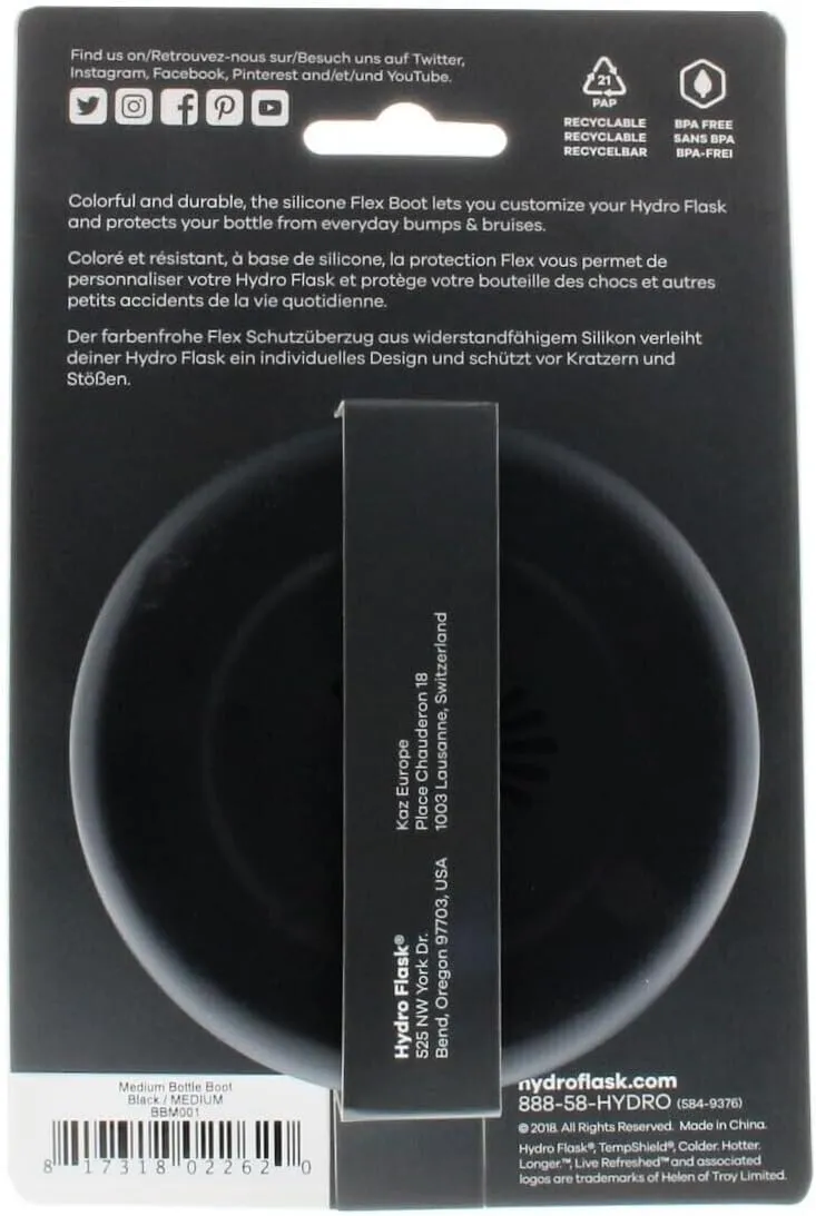 Hydro Flask Flex Boot - Accessory Silicone Water Bottle Protector - Dishwasher Safe, BPA-Free, Non-Toxic