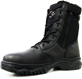 Men's Tactical Boots Black Side Zipper 8" Combat Military Swat Work Shoes