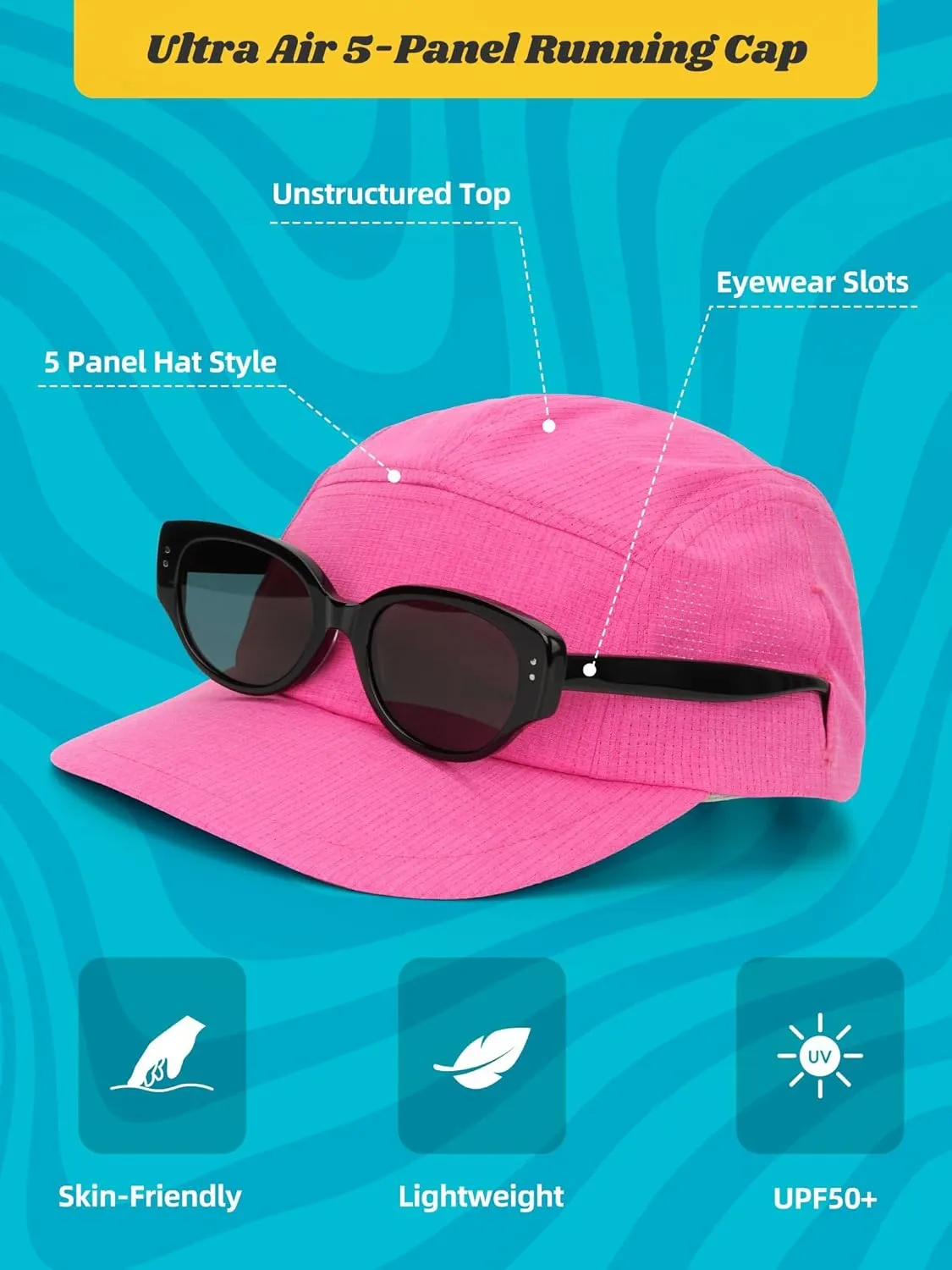 Performance Hat for Women Men, Lightweight Breathable Mesh Running Hat, Sport Cap for Golf, Cycling, Tennis