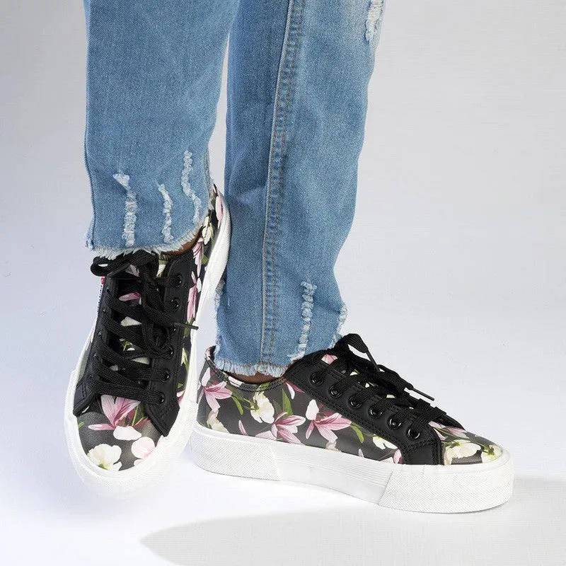 Pierre Cardin Lucienne Floral Sneaker - Black Multi
