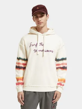Raw edge artwork hoodie