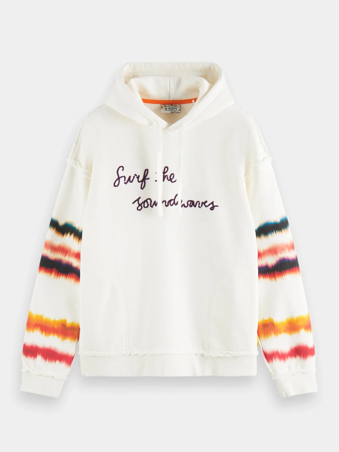 Raw edge artwork hoodie
