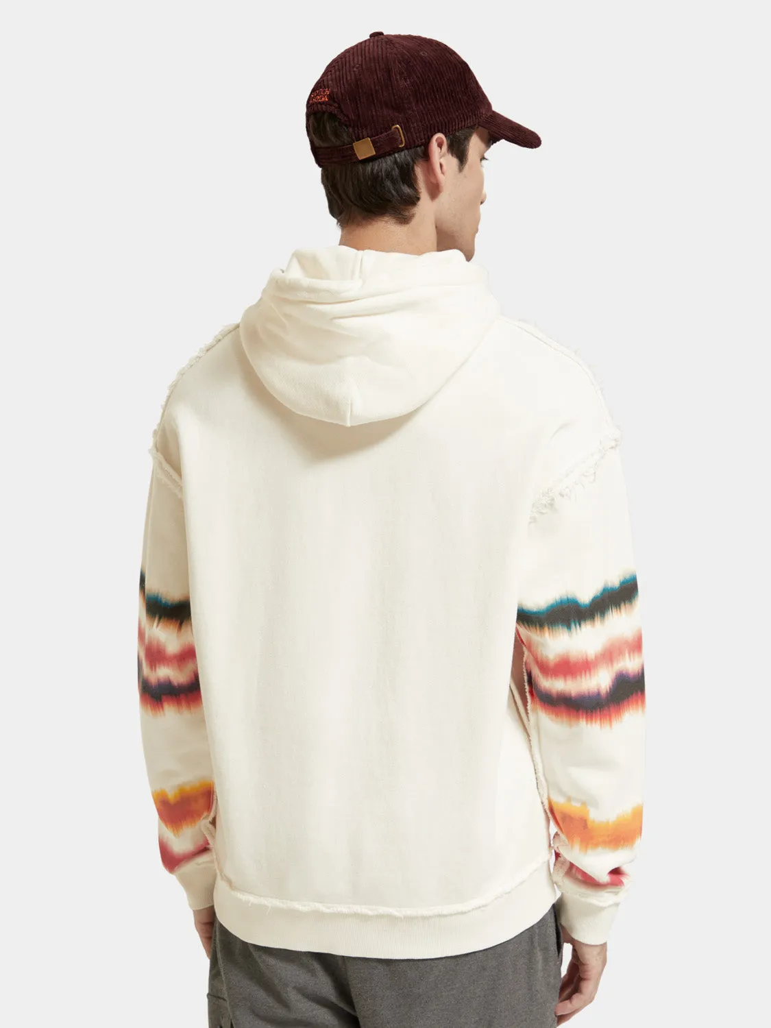 Raw edge artwork hoodie