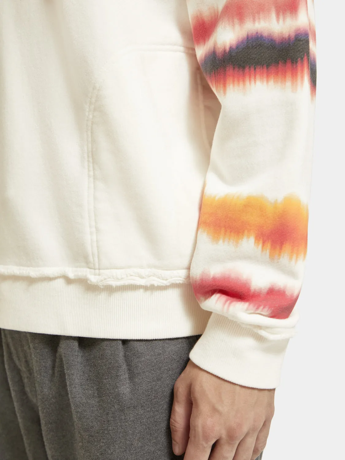Raw edge artwork hoodie
