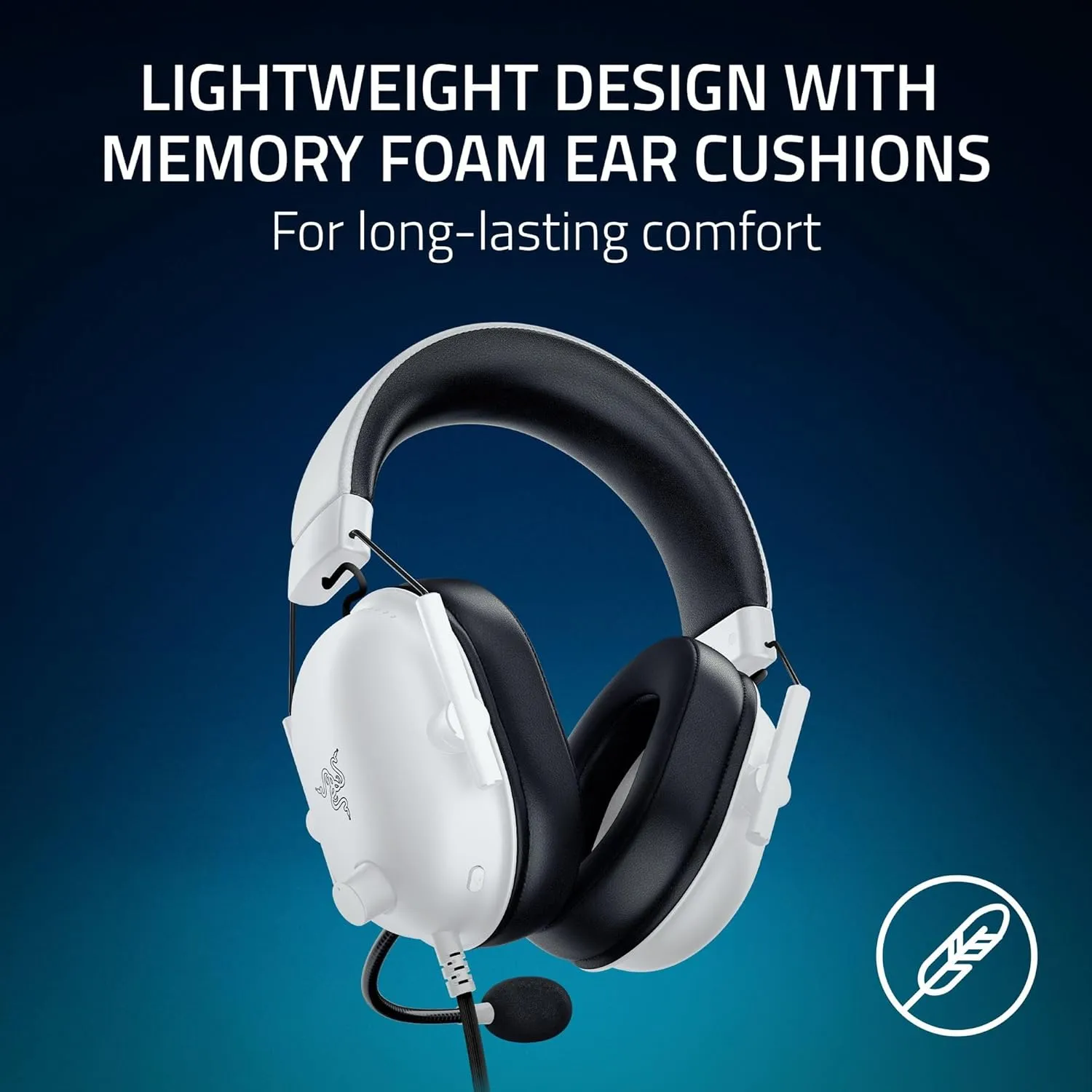 Razer BlackShark V2 X PlayStation Gaming Headset: 50mm Drivers - Cardioid Mic - Lightweight - Comfortable, Noise Isolating Earcups - for PS5, Xbox Series X, PC, Switch via 3.5 mm Audio Jack - White