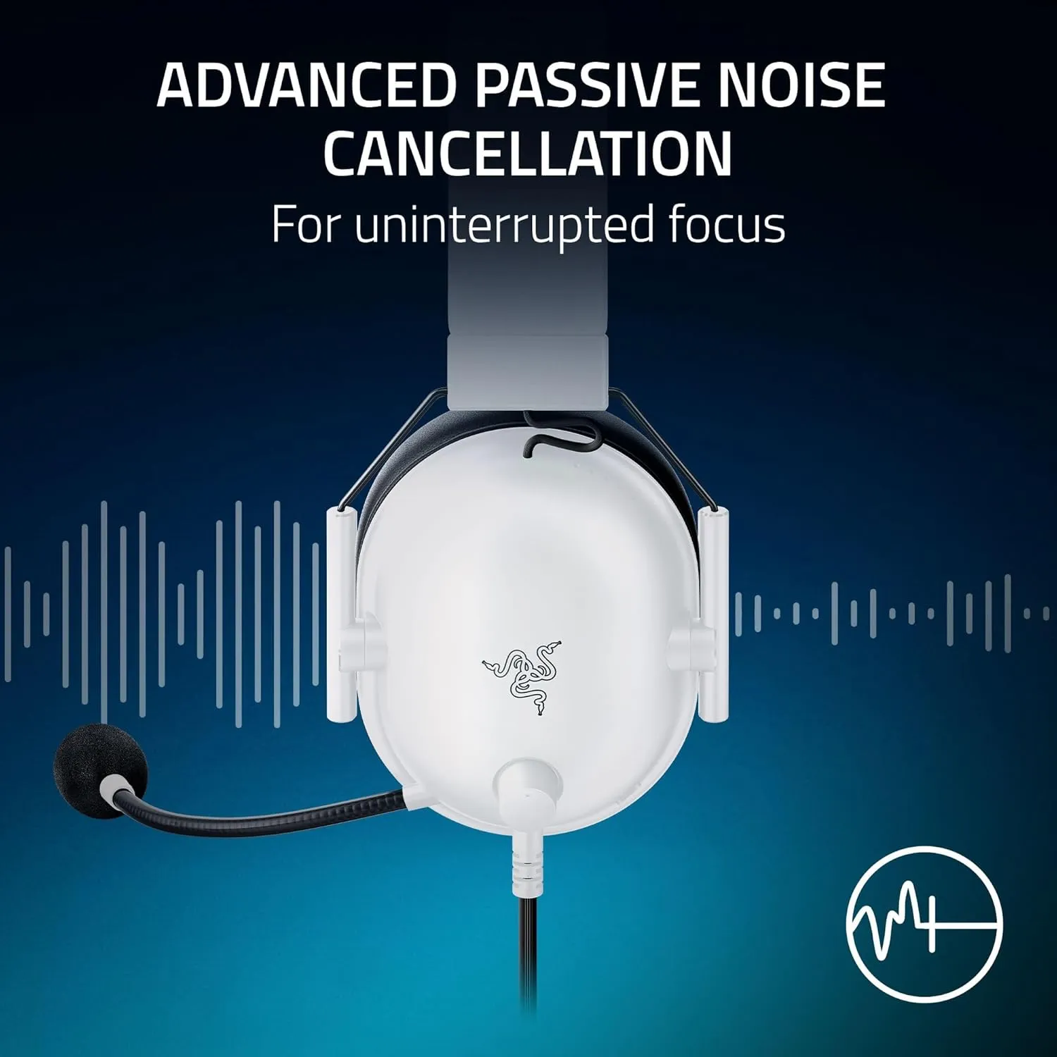 Razer BlackShark V2 X PlayStation Gaming Headset: 50mm Drivers - Cardioid Mic - Lightweight - Comfortable, Noise Isolating Earcups - for PS5, Xbox Series X, PC, Switch via 3.5 mm Audio Jack - White