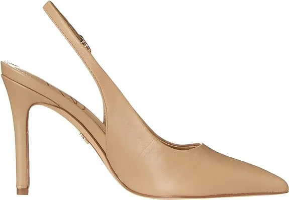 Sam Edelman Hazel Sling Soft Beige Pointy Toe Stiletto Heel Fashion Pumps (Wide)