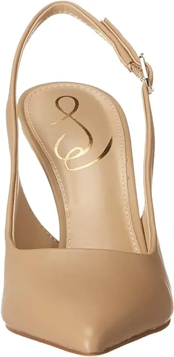 Sam Edelman Hazel Sling Soft Beige Pointy Toe Stiletto Heel Fashion Pumps (Wide)