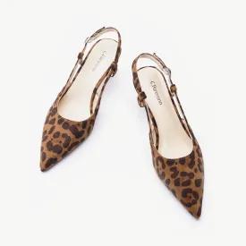 Sleek Slingback Pumps (Helen) Leopard