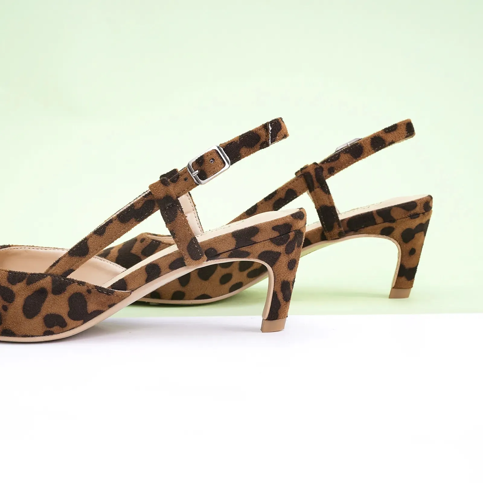 Sleek Slingback Pumps (Helen) Leopard
