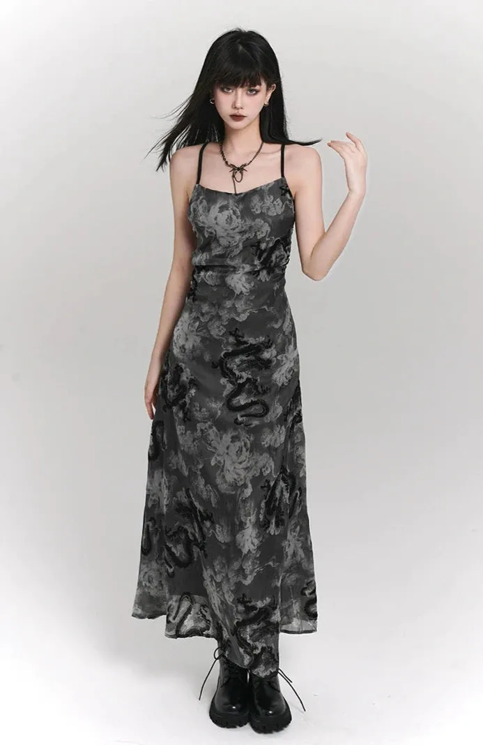 Sleeveless Asymmetrical Hem Floral Dress