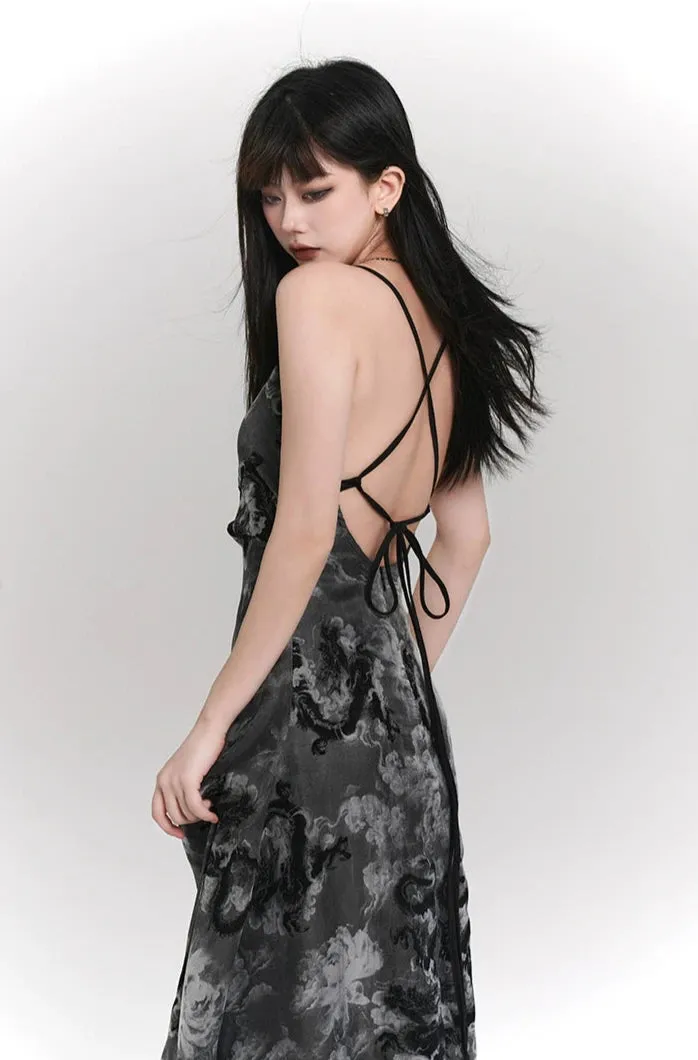 Sleeveless Asymmetrical Hem Floral Dress