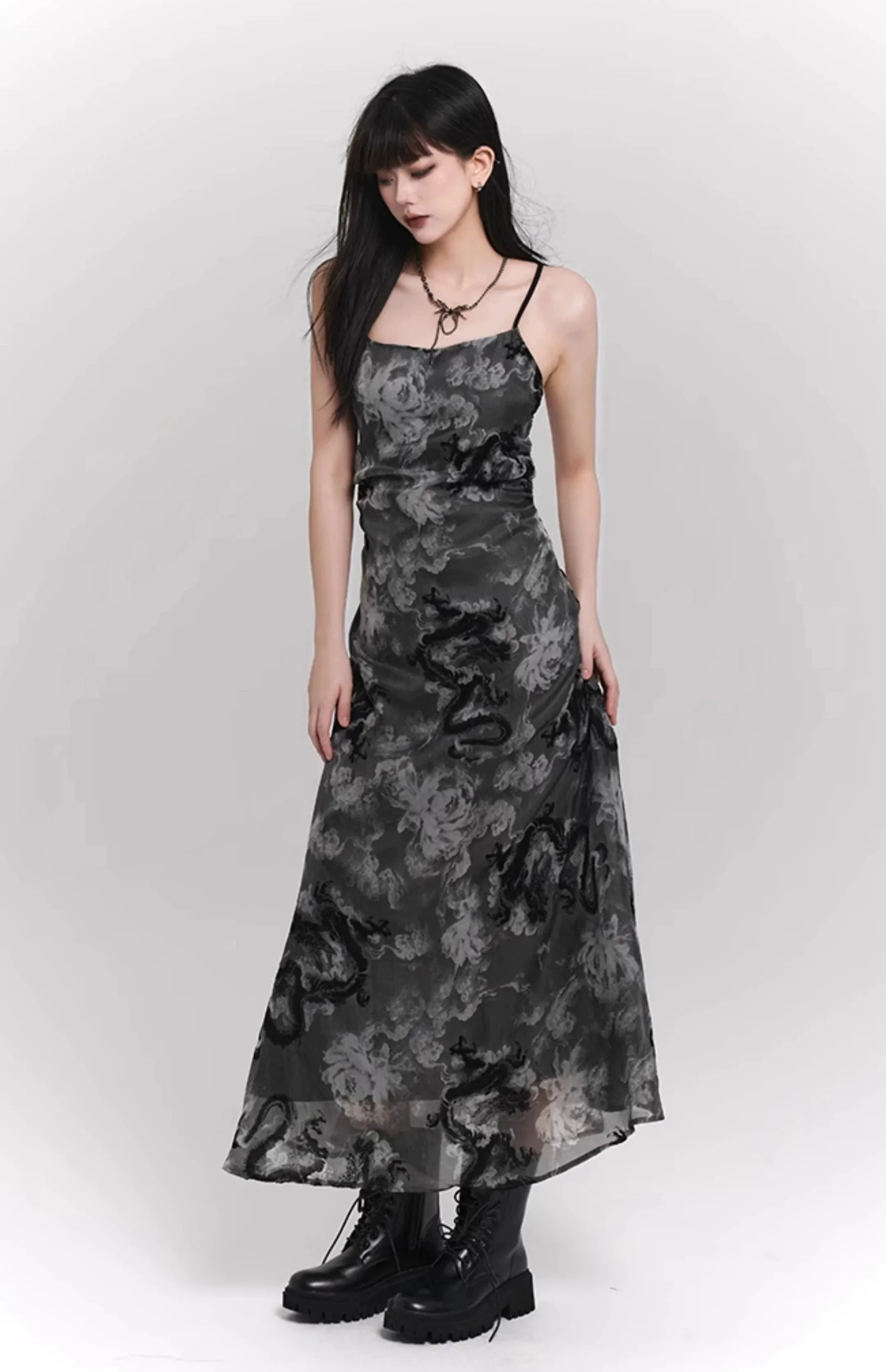Sleeveless Asymmetrical Hem Floral Dress