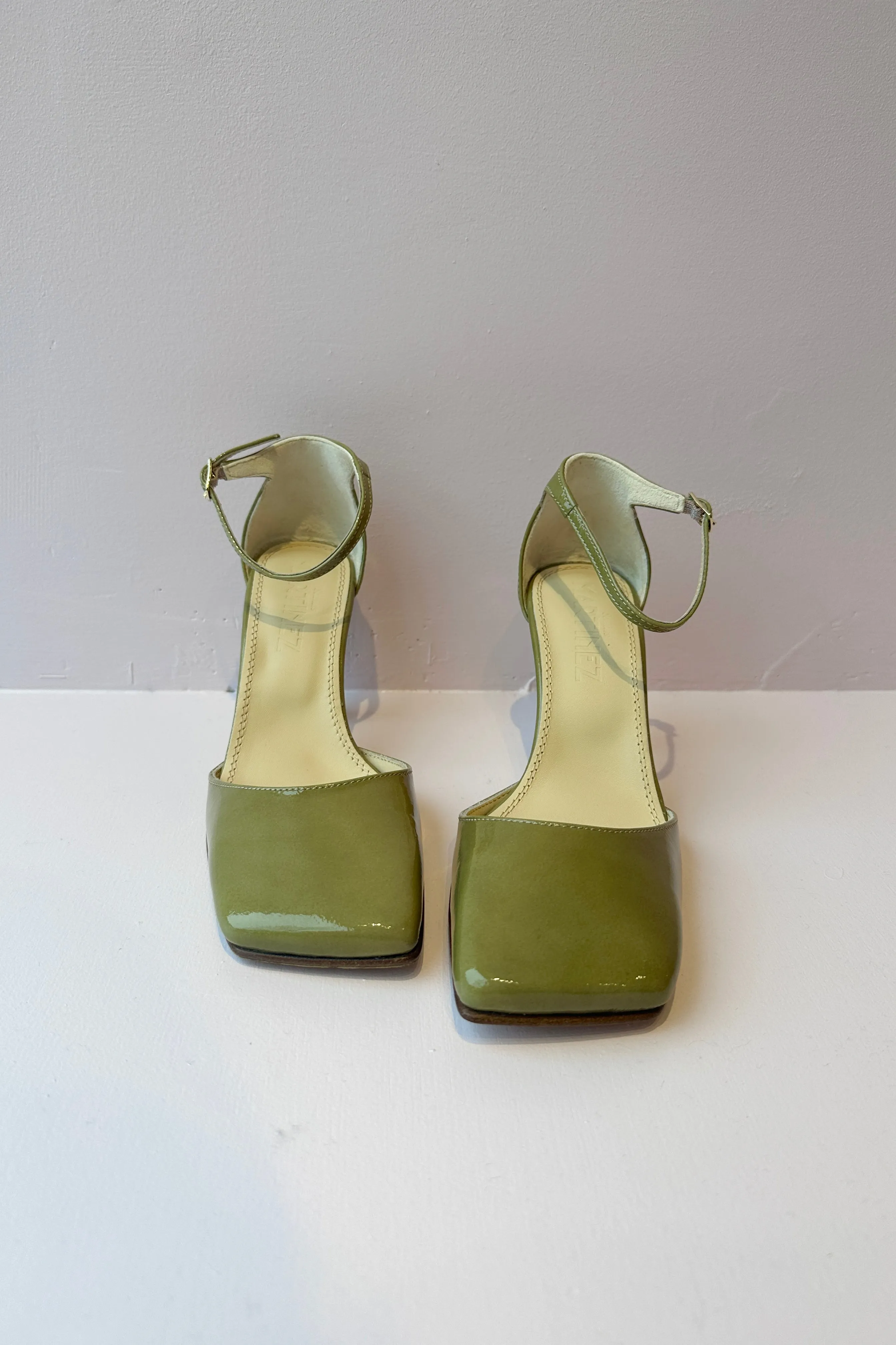 Souliers Martinez - Laura Heel: Olive