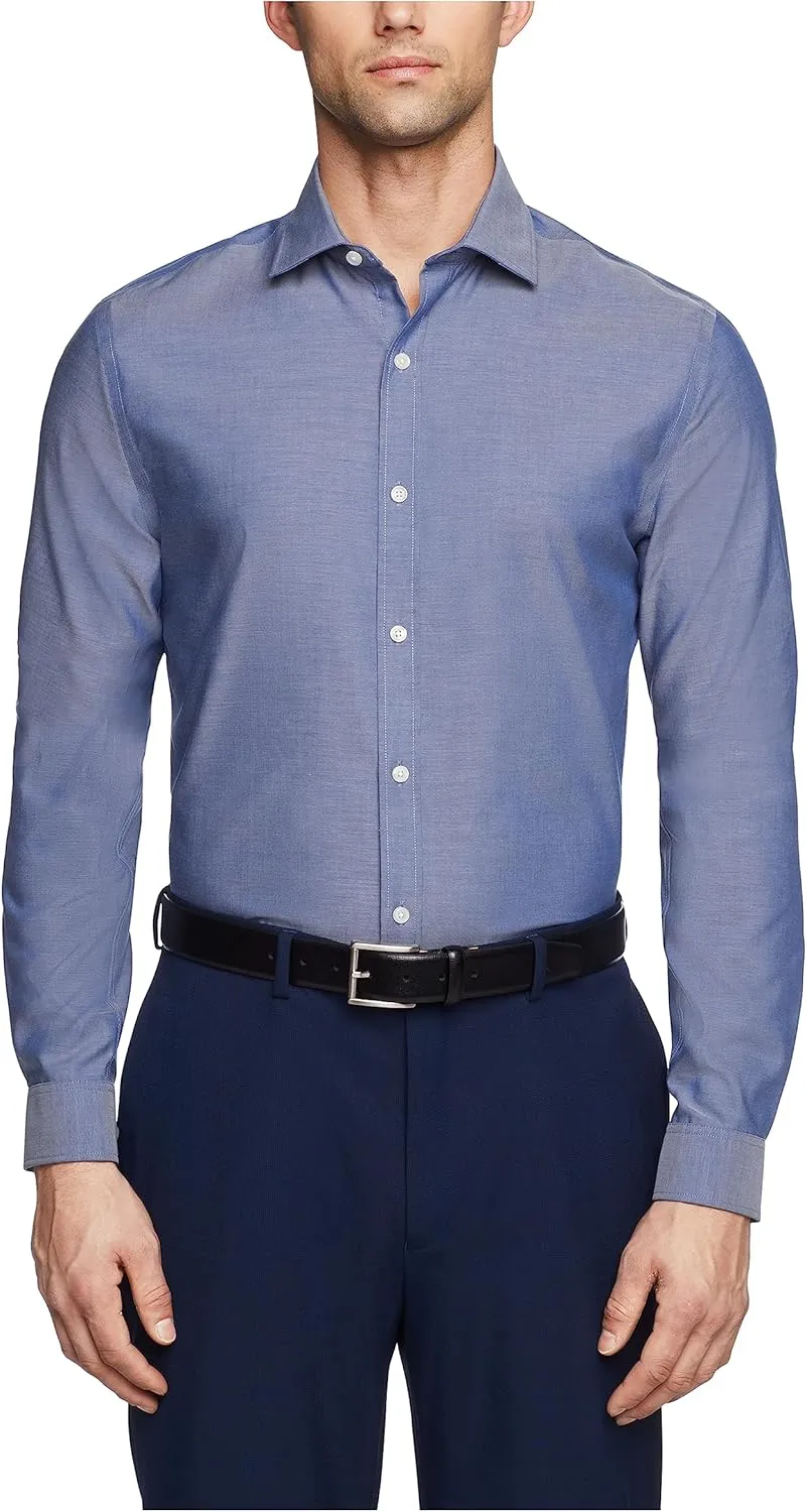 Tommy Hilfiger Men's Slim Fit Non Iron Solid Dress Shirt - Amazon Exclusive