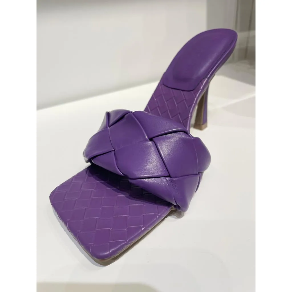 Weave Me Up Mule Heel - Purple
