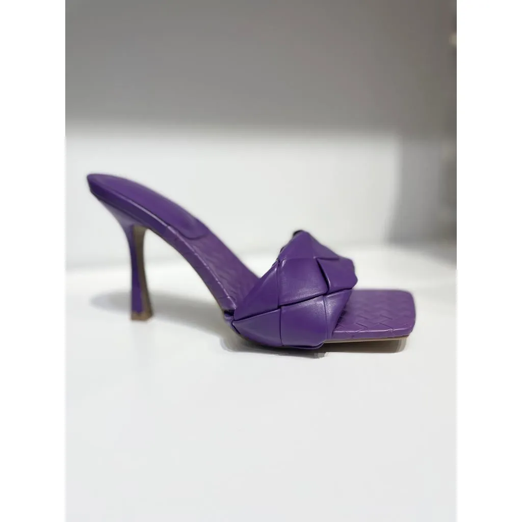 Weave Me Up Mule Heel - Purple
