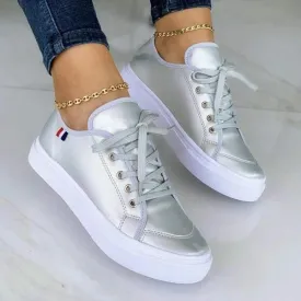 Women's Round Toe Platform Sneakers 12920679C